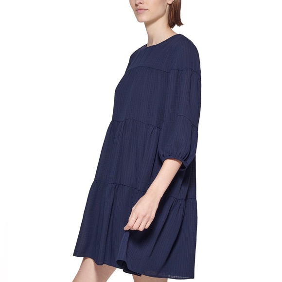 Calvin Klein Textured Tiered Dress. NWT. - Picture 2 of 6